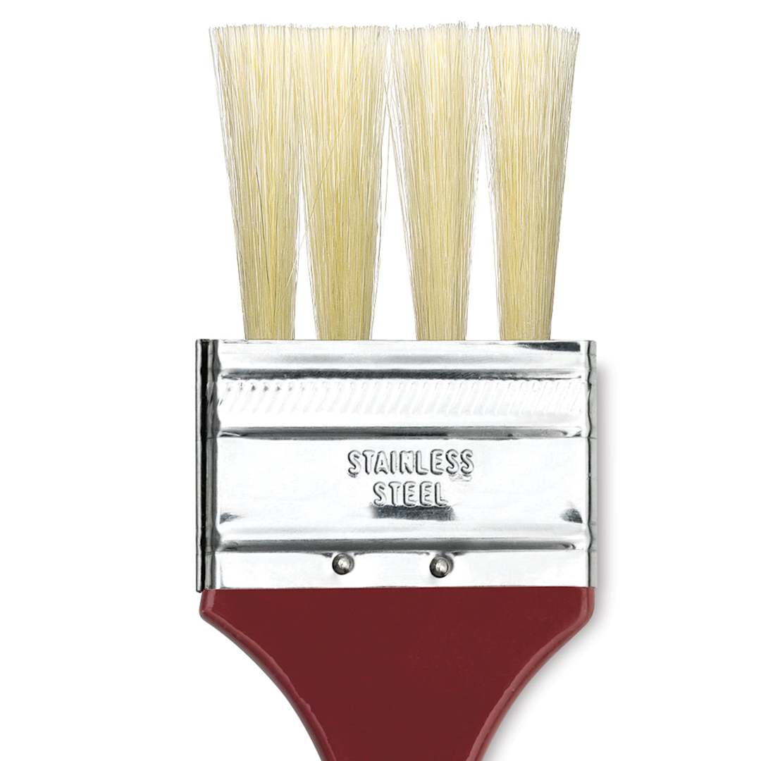 Open in modal - Dynasty Red-Letter Encaustic Brushes - Closeup of Grainer Flat Soft Brush

