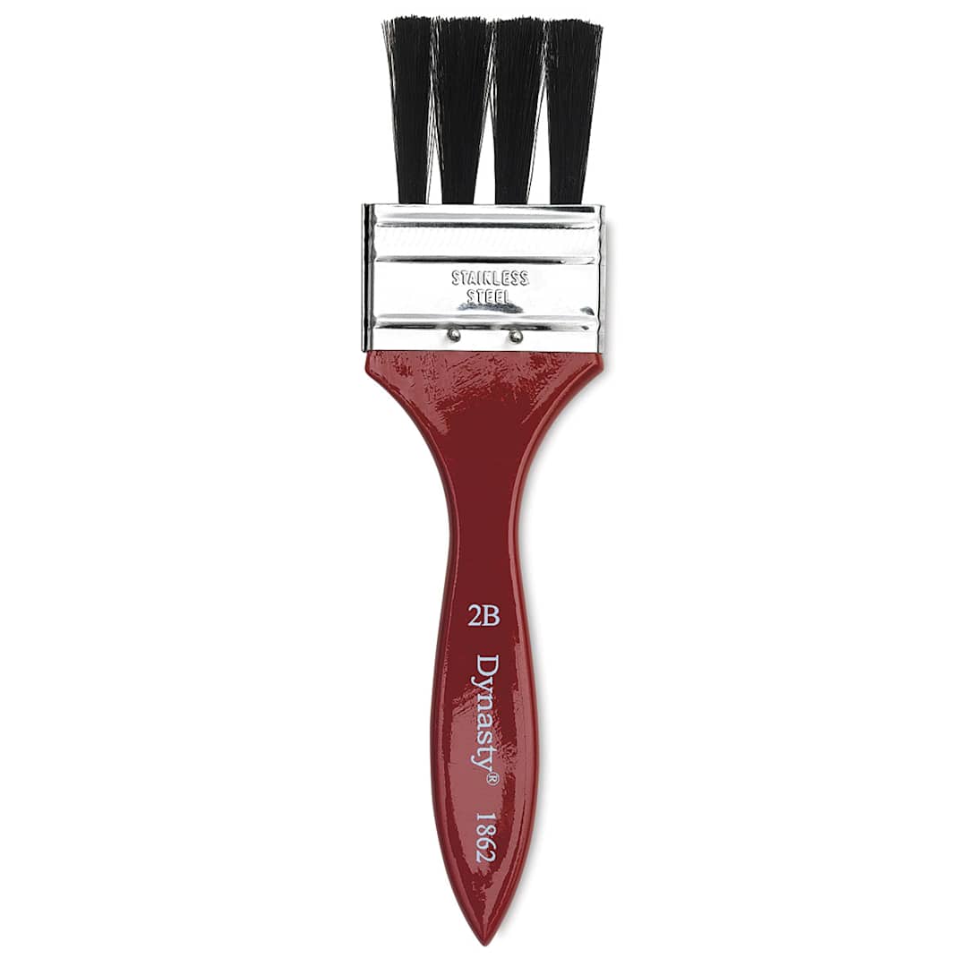 Open in modal - Dynasty Red-Letter Black Bristle Brush - Firm Grainer Flat, Long Handle