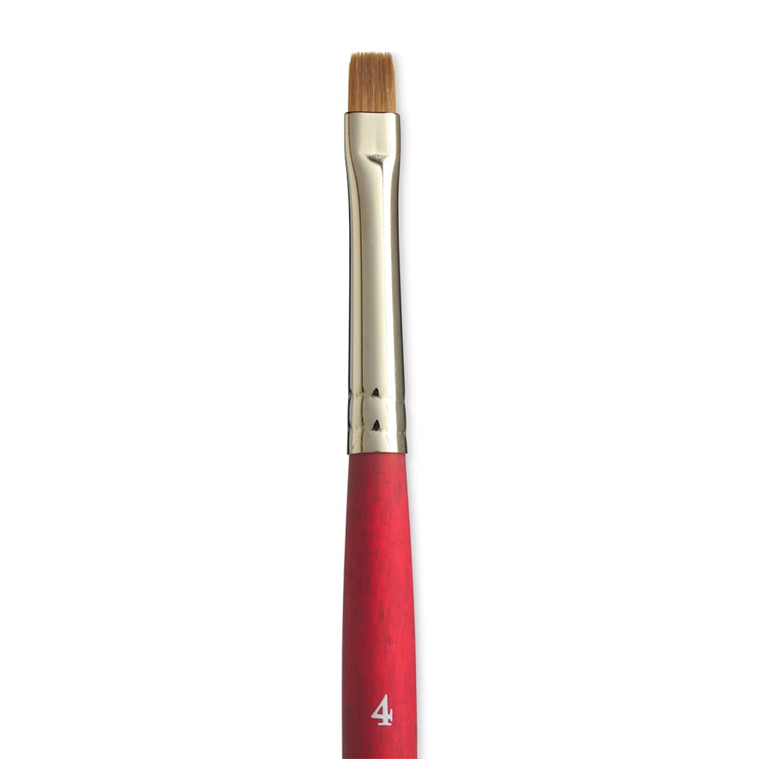Open in modal - Princeton Velvetouch Series 3950 Synthetic Brush - Chisel Blender, Size 4 close up