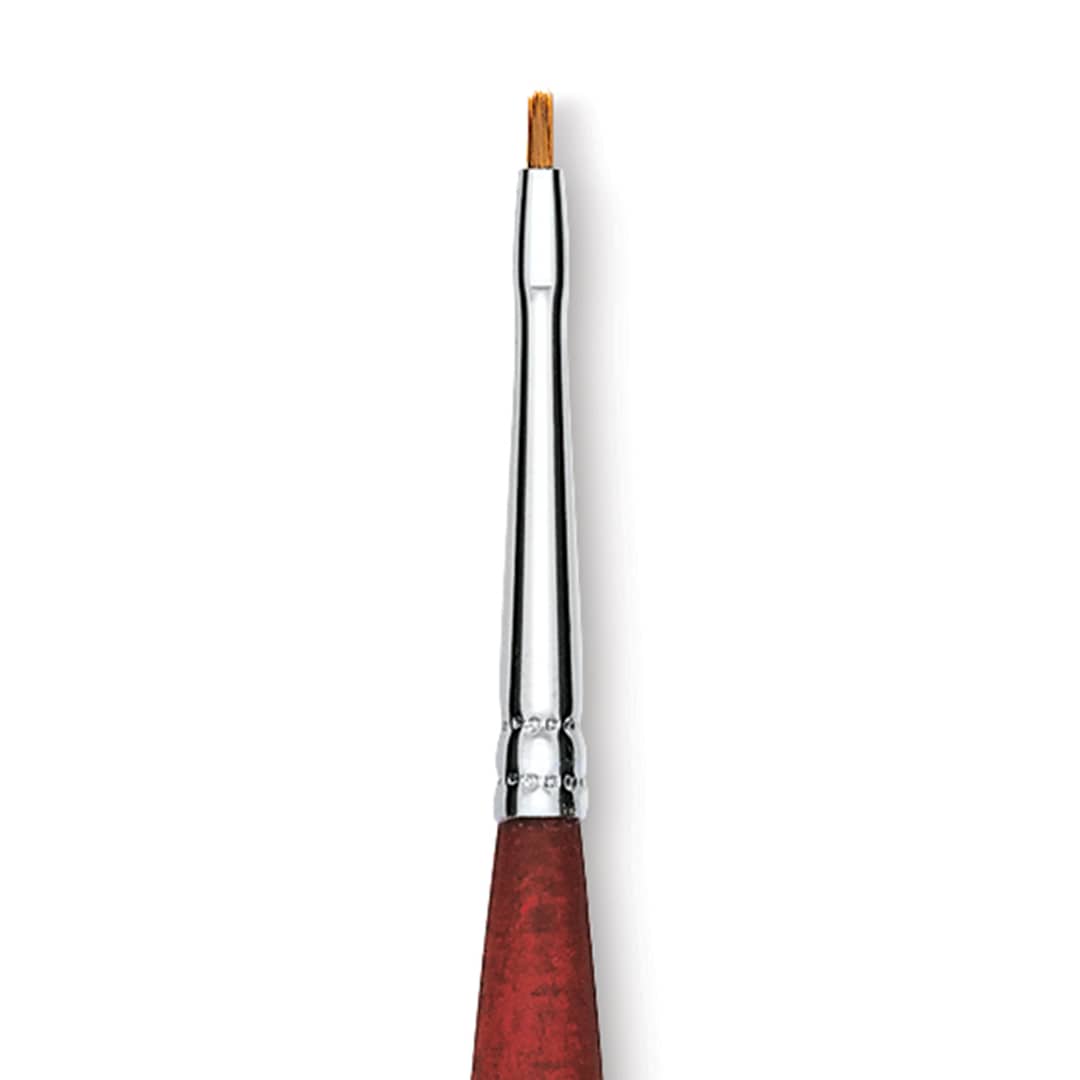 Open in modal - Princeton Velvetouch Series 3950 Synthetic Brush - Flat Shader, Mini, Size 10/0 close up