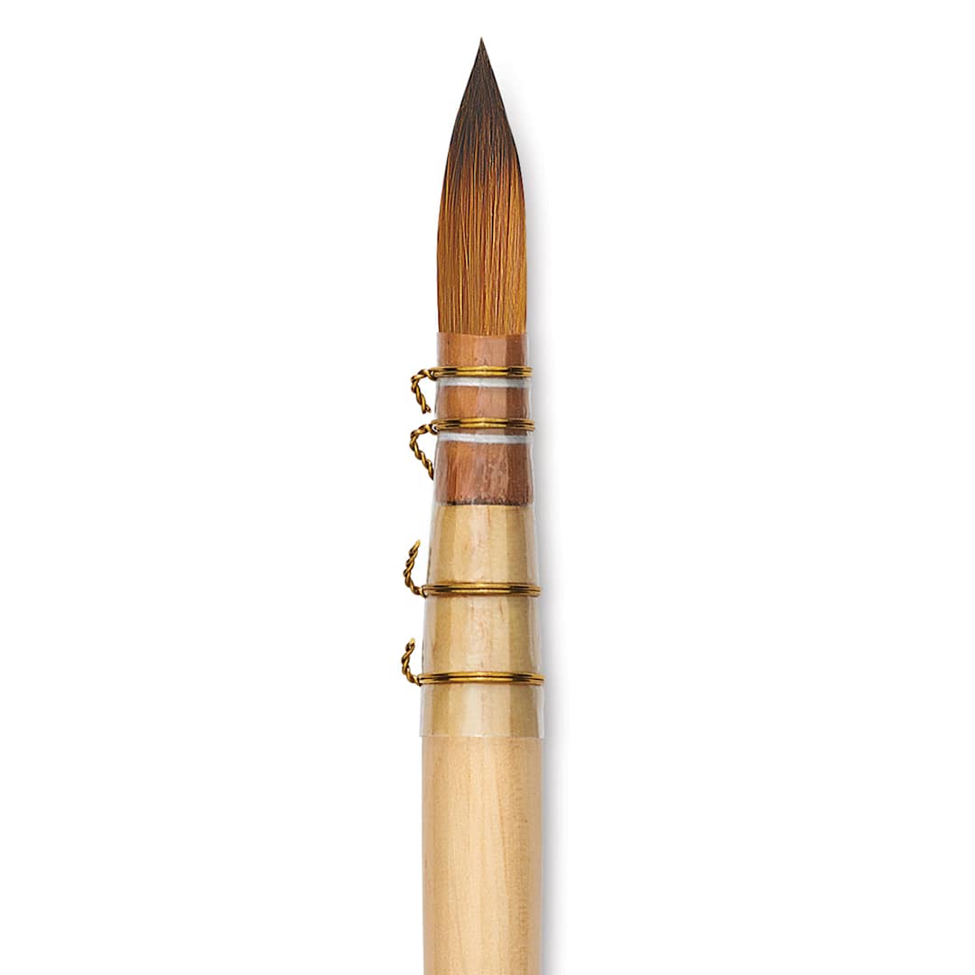 Open in modal - Dynasty Black Gold Short Handle Brush - Quill, Size 4 close up