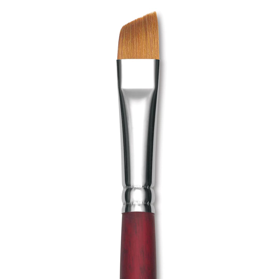 Open in modal - Princeton Velvetouch Series 3900 Synthetic Brush  - Angle Bright, Long Handle, Size 12 (close-up)