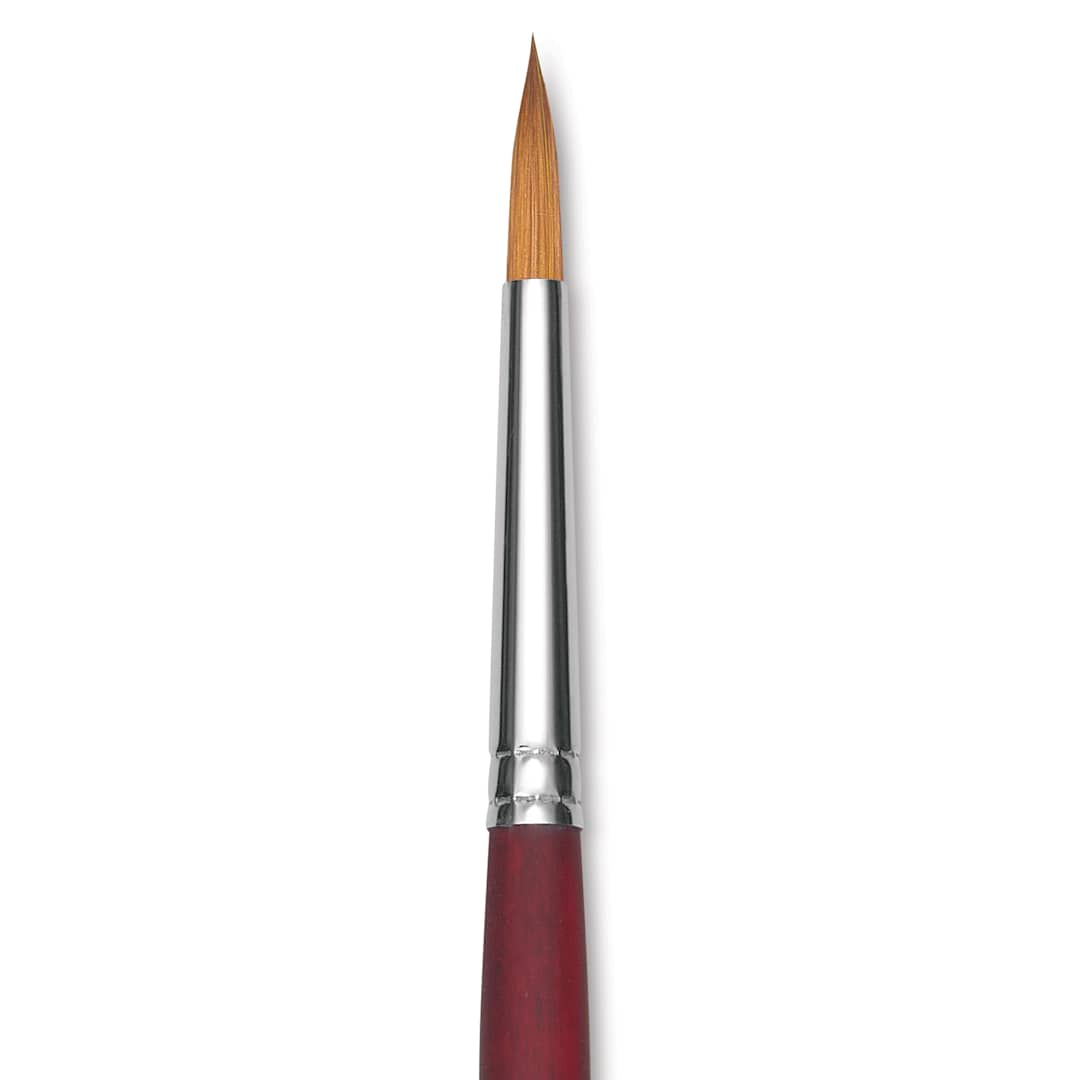 Open in modal - Princeton Velvetouch Series 3900 Synthetic Brush - Round, Long Handle, Size 6 (close-up)