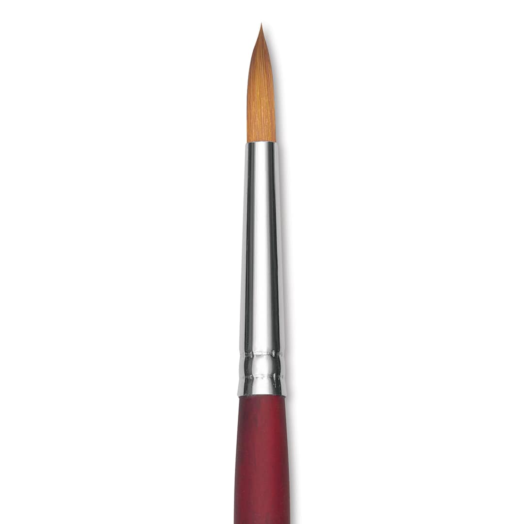 Open in modal - Princeton Velvetouch Series 3900 Synthetic Brush - Round, Long Handle, Size 8 (close-up)