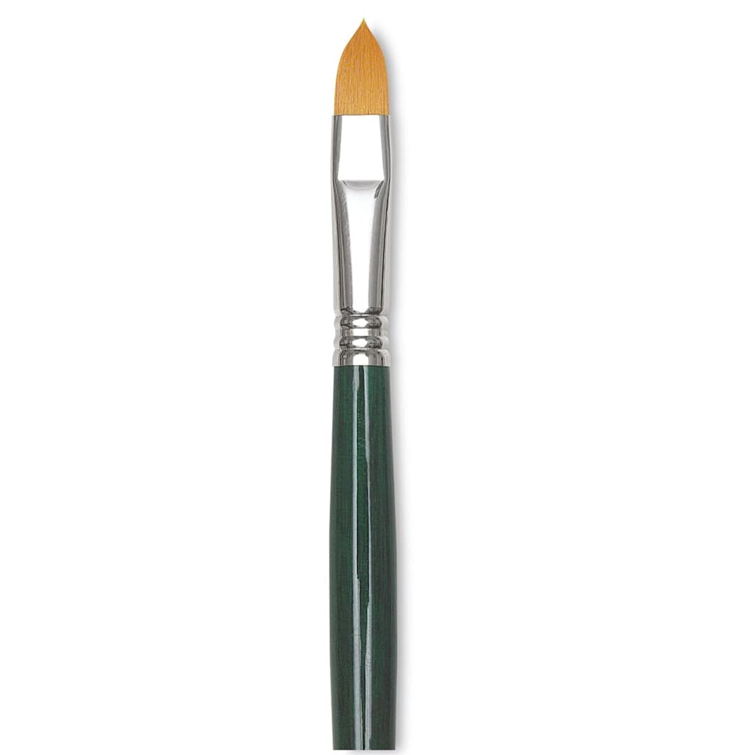 Open in modal - Escoda Barroco Toray Gold Synthetic Brush - Filbert "Cat's Tongue", Long Handle, Size 20