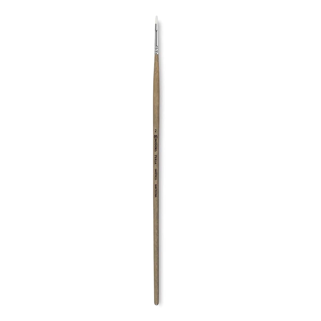 Open in modal - Escoda Perla Toray White Synthetic Brush - Filbert, Long Handle, Size 2