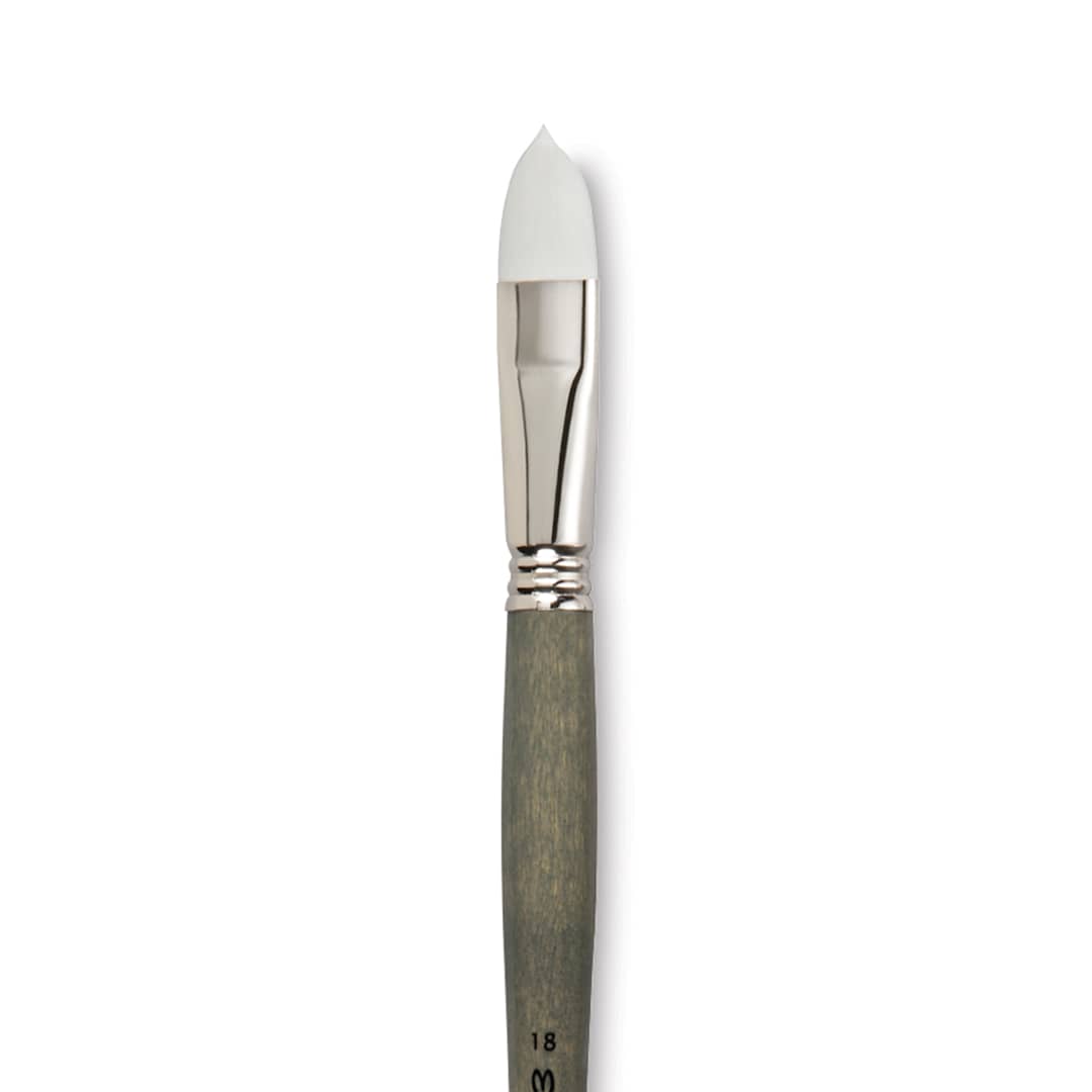 Open in modal - Escoda Perla Toray White Synthetic Brush - Filbert, Long Handle, Size 18