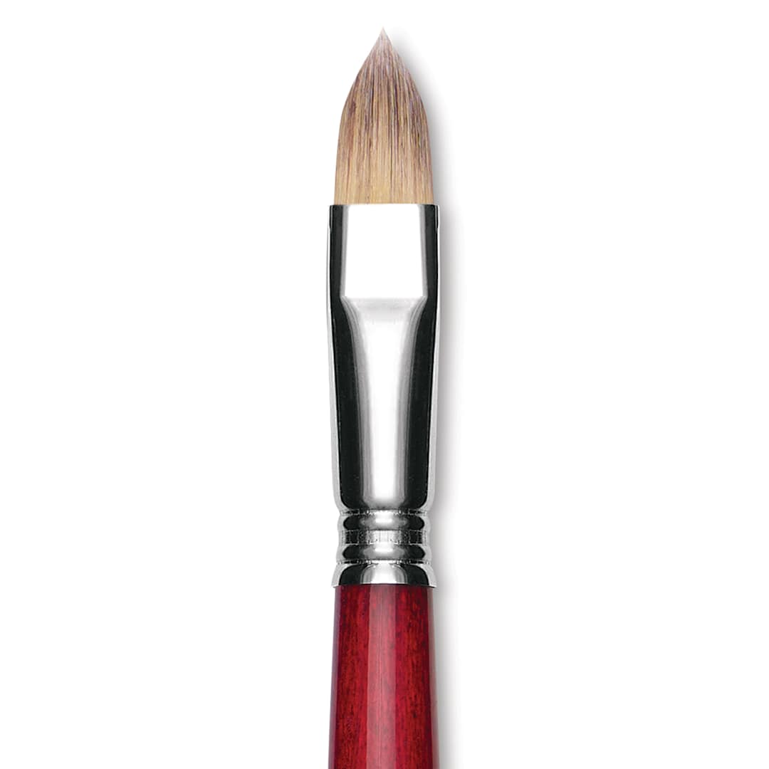 Open in modal - Escoda Opera Takatsu Synthetic Brush - Filbert, Long Handle, Size 16 (Close-up of brush)