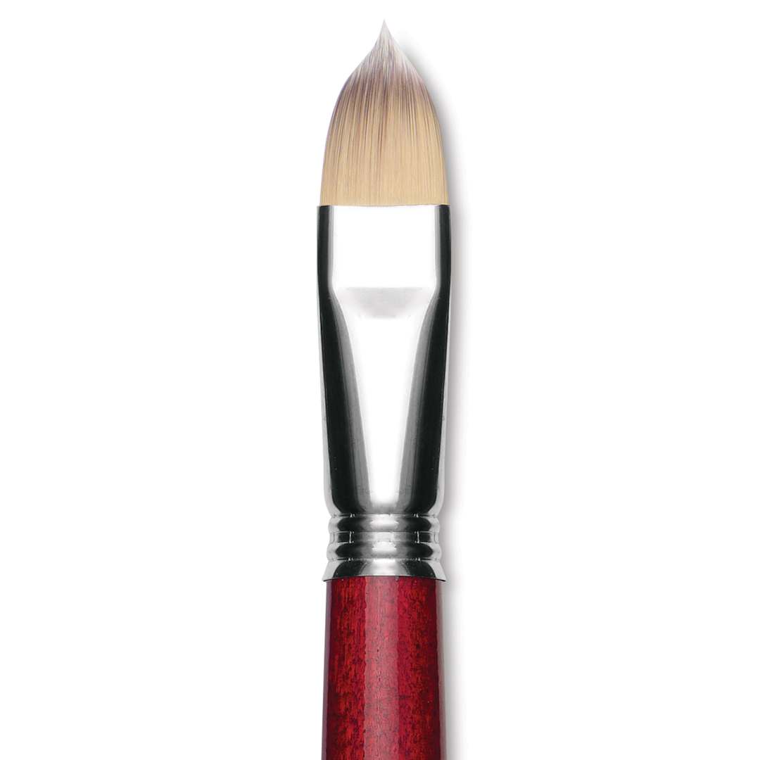 Open in modal - Escoda Opera Takatsu Synthetic Brush - Filbert, Long Handle, Size 20 (Close-up of brush)