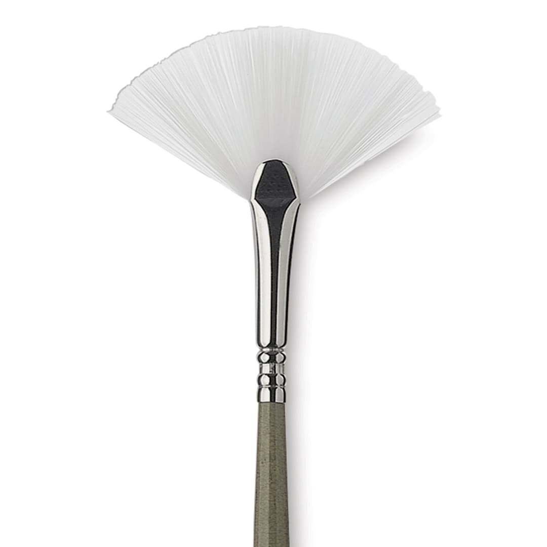 Open in modal - Escoda Perla Toray White Synthetic Brush - Fan, Long Handle, Size 2