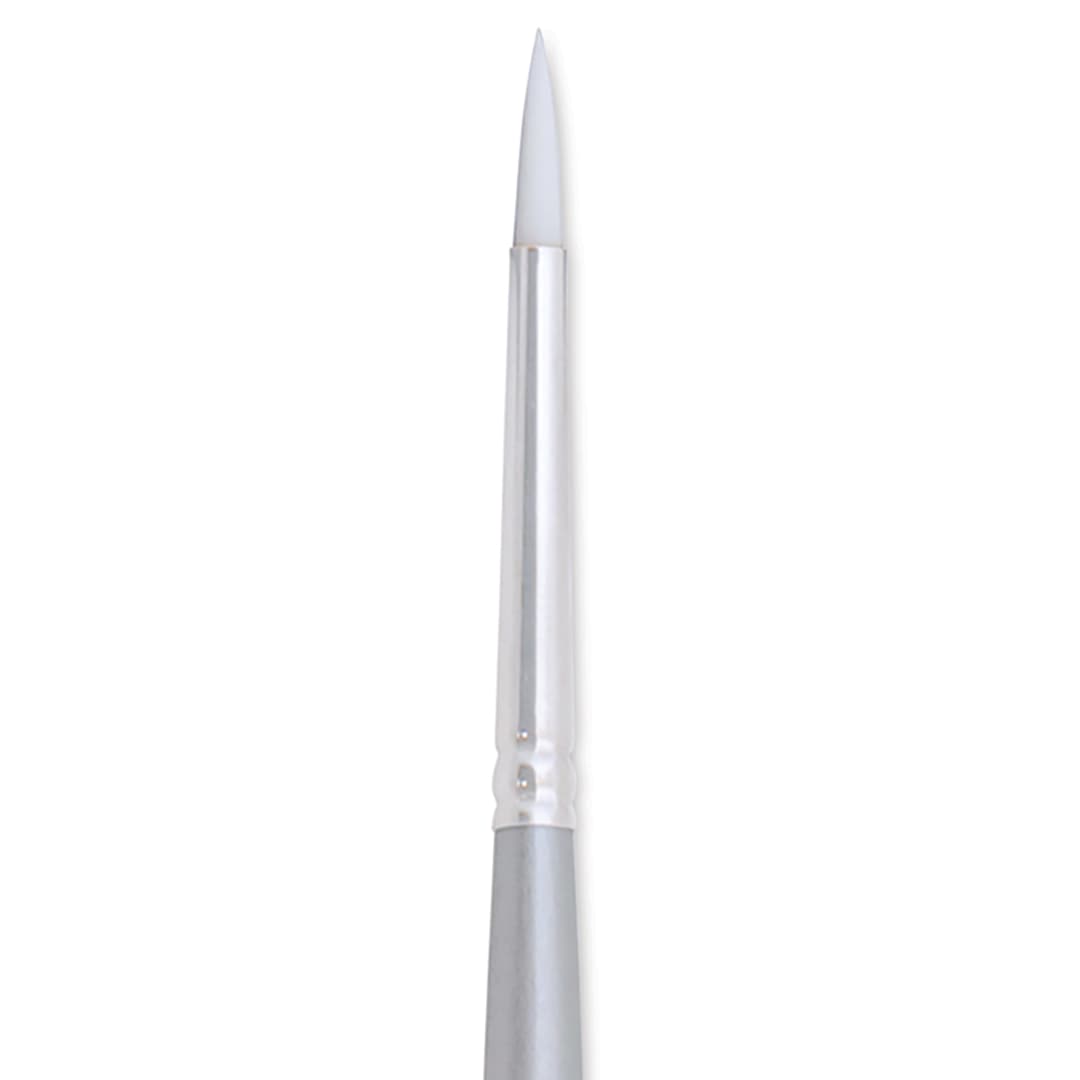 Open in modal - Silver Brush Silverwhite Synthetic Brush - Round, Long Handle, Size 1 close up