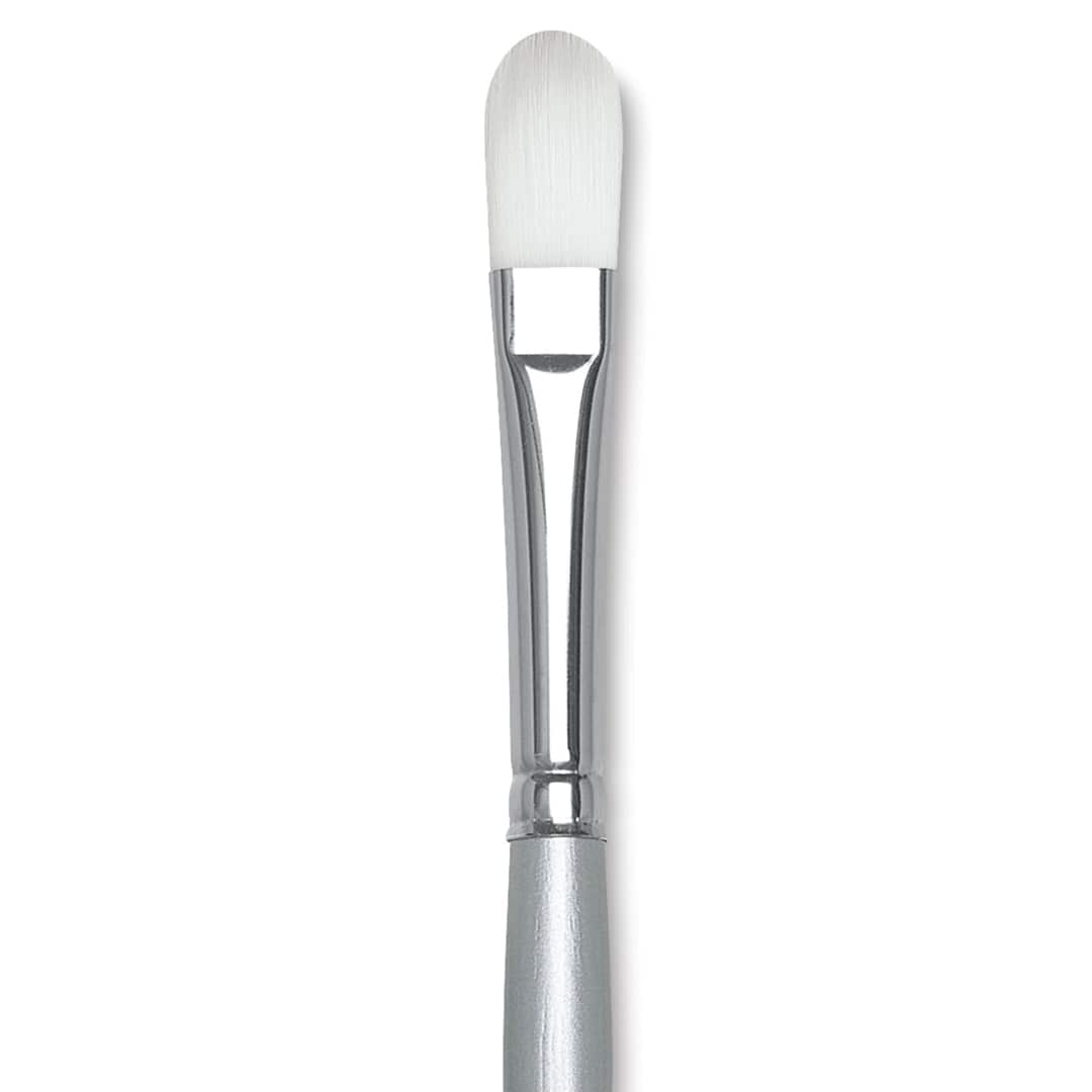 Open in modal - Silver Brush Silverwhite Synthetic Brush - Filbert, Long Handle, Size 6 close up