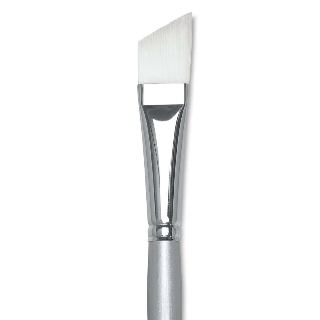 Open in modal - Silver Brush Silverwhite Synthetic Brush - Angular, Long Handle, Size 1" close up