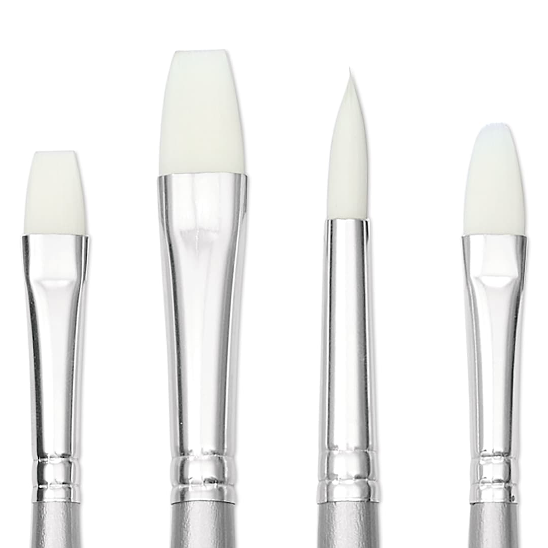 Open in modal - Liquitex Basics Synthetic Brushes - Set of 4, close-up
