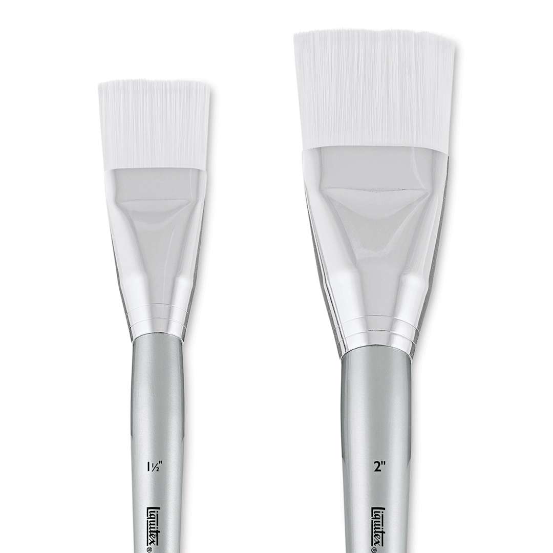 Open in modal - Liquitex Basics Synthetic Brush - Large Scale Flat, Short Handle Set of 2, close-up