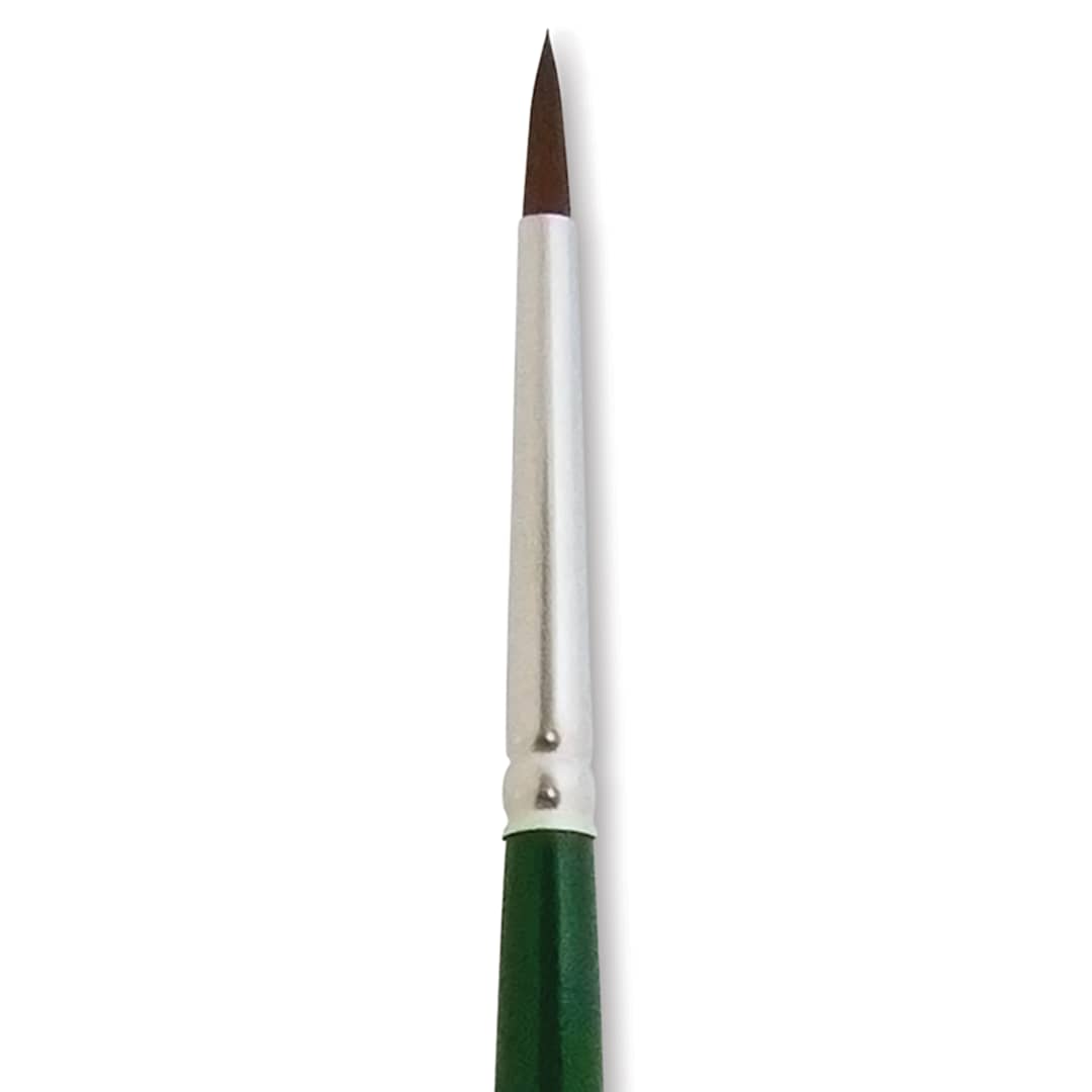 Open in modal - Silver Brush Ruby Satin Synthetic Brush - Round, Size 1, Long Handle close-up