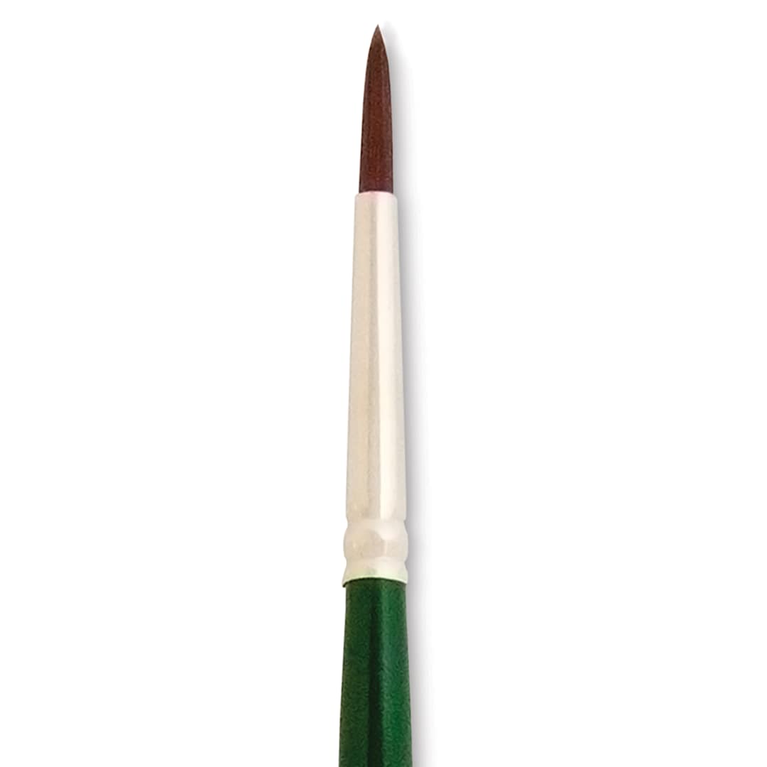 Open in modal - Silver Brush Ruby Satin Synthetic Brush - Round, Size 2, Long Handle close-up