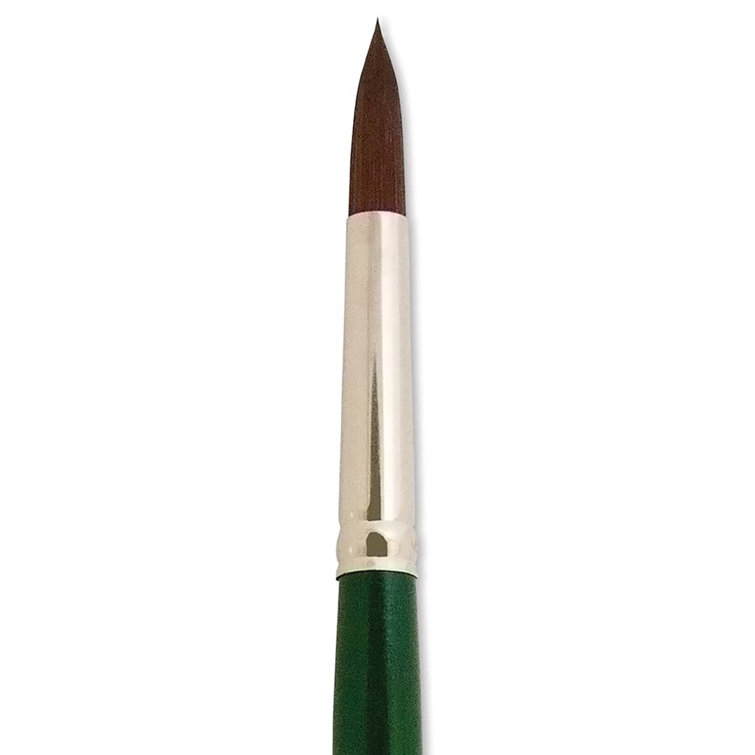 Open in modal - Silver Brush Ruby Satin Synthetic Brush - Round, Size 6, Long Handle close-up