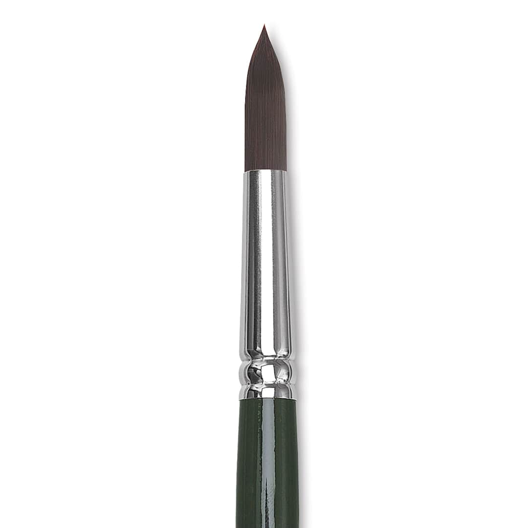 Open in modal - Silver Brush Ruby Satin Synthetic Brush - Round, Long Handle, Size 8 close-up
