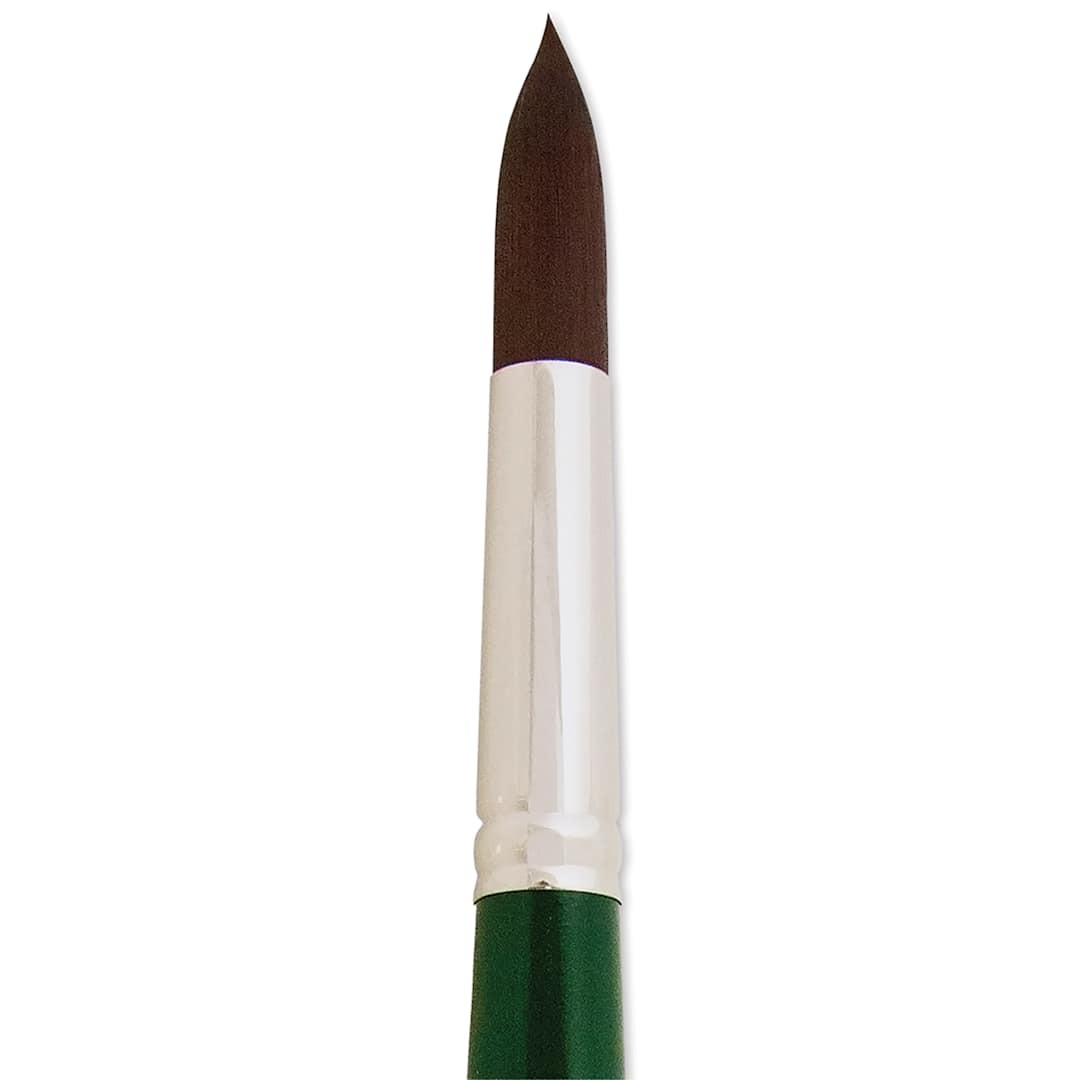 Open in modal - Silver Brush Ruby Satin Synthetic Brush - Round, Long Handle, Size 12 close-up