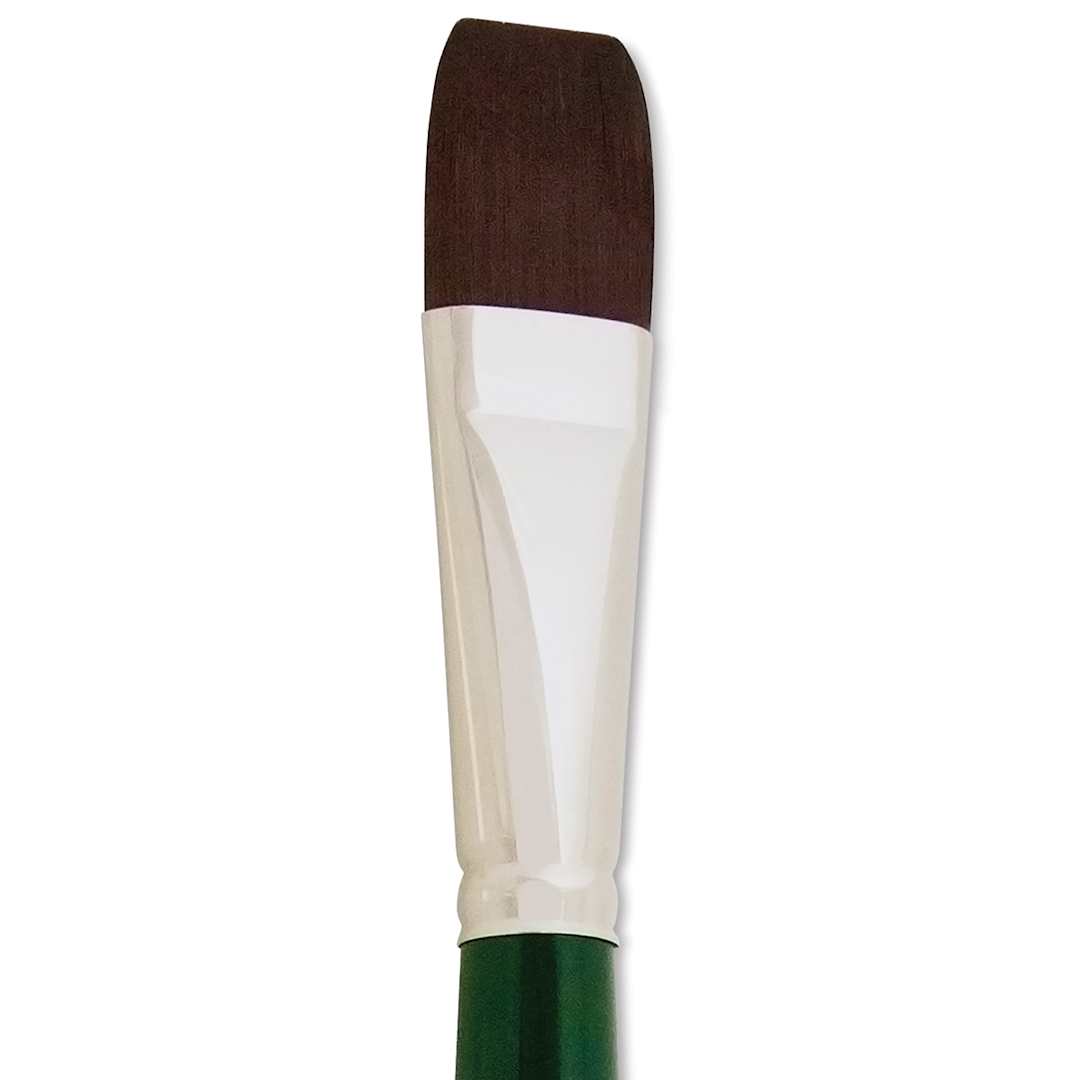 Open in modal - Silver Brush Ruby Satin Synthetic Brush - Bright, Size 12, Long Handle close-up