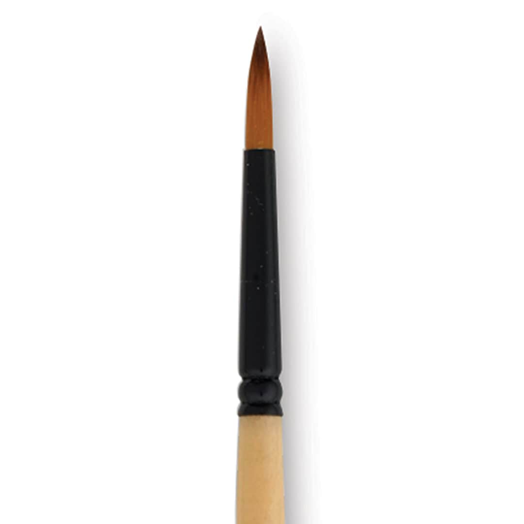 Open in modal - Dynasty Black Gold Brush - Round, Long Handle, Size 3
