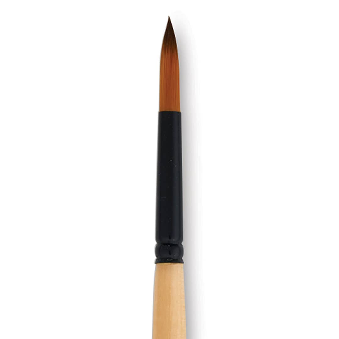 Open in modal - Dynasty Black Gold Brush - Round, Long Handle, Size 6 close up