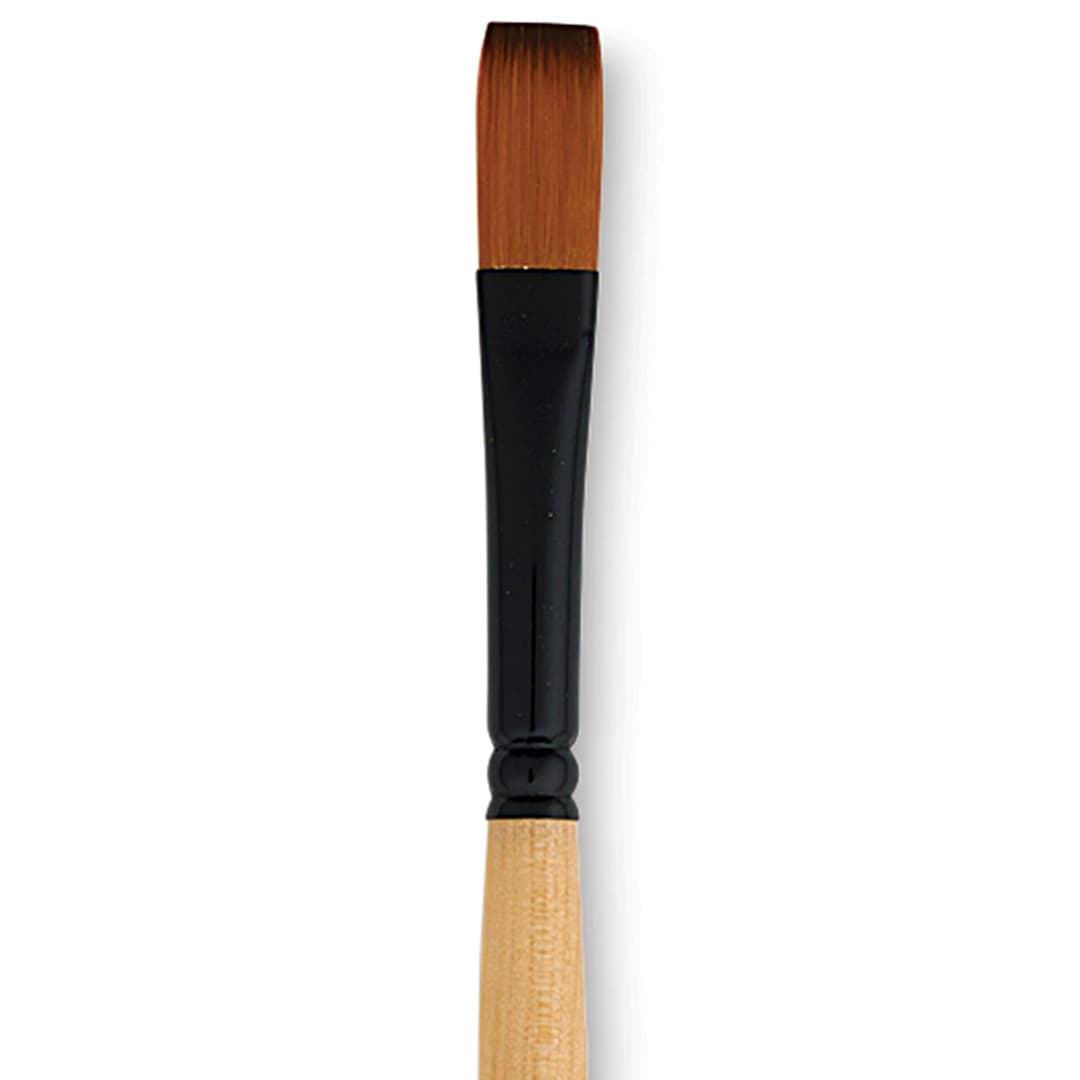 Open in modal - Dynasty Black Gold Brush - Flat, Long Handle, Size 6 close up