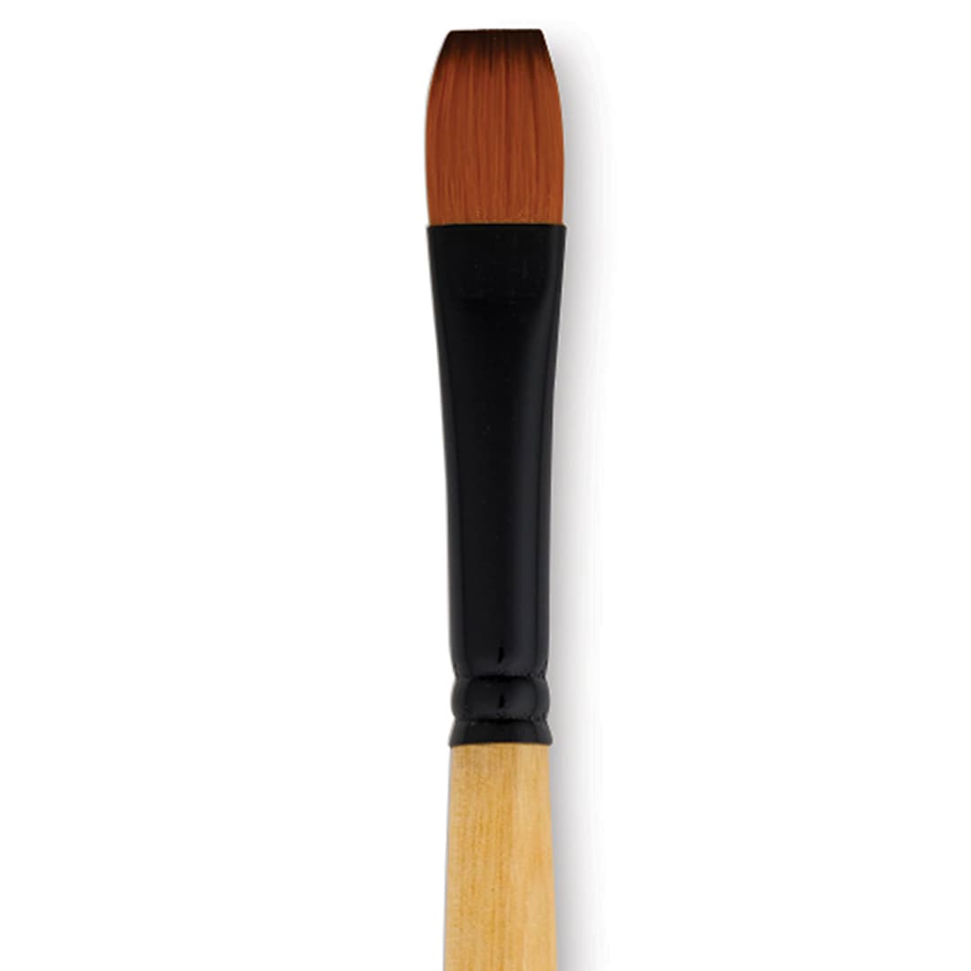 Open in modal - Dynasty Black Gold Brush - Bright, Long Handle, Size 8 close up