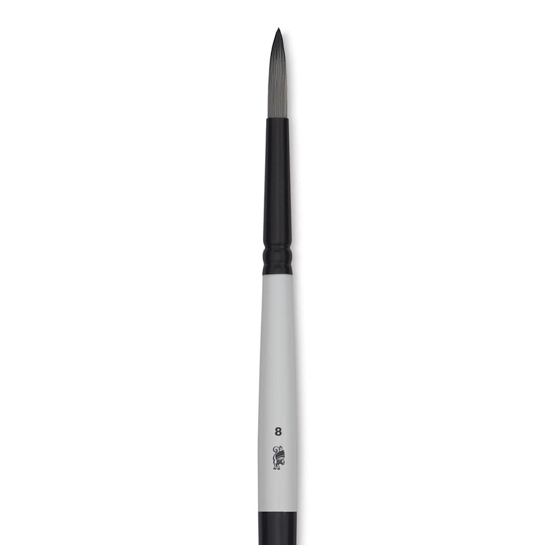 Open in modal - Winsor & Newton Artists’ Acrylic Brush - Round, Long Handle, Size 8