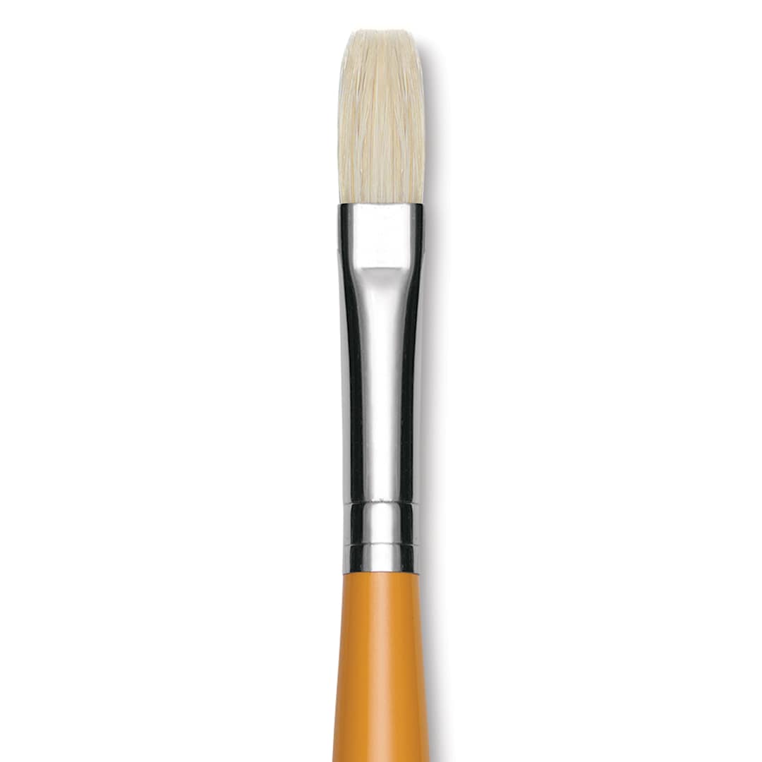 Open in modal - Isabey Chungking Interlocking Bristle Brush - Flat, Long Handle, Size 4 close up