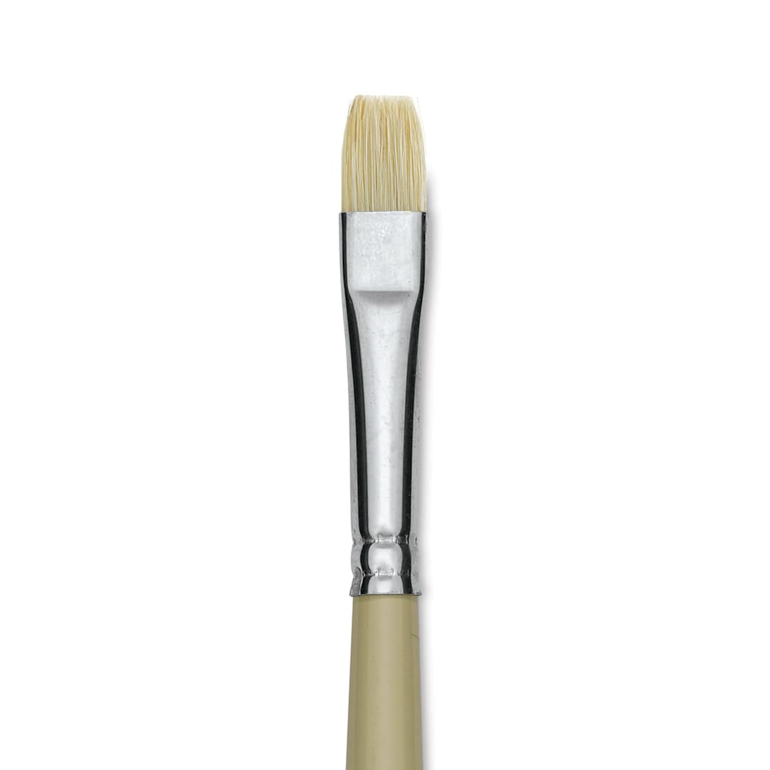 Open in modal - Robert Simmons Signet Bristle Brush - Bright, Long Handle, Size 4 close up