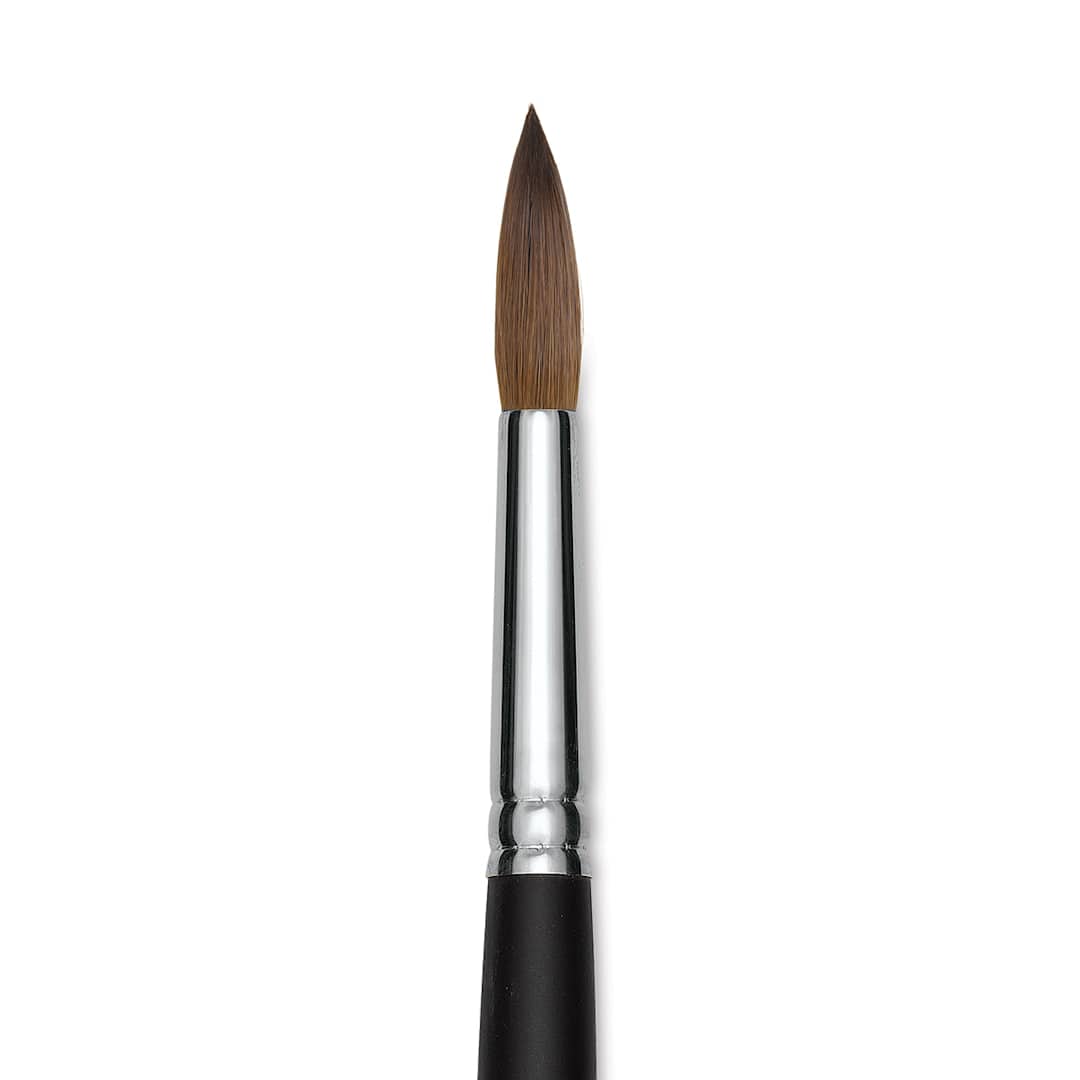 Open in modal - Old Holland Kolinsky Sable Brush - Round, Long Handle, Size 22 close up