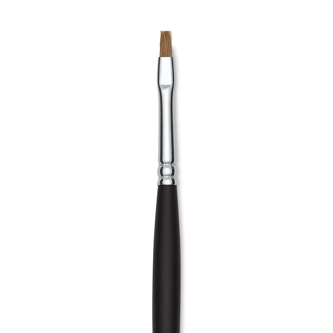 Open in modal - Old Holland Kolinsky Sable Brush - Bright, Long Handle, Size 2 close up