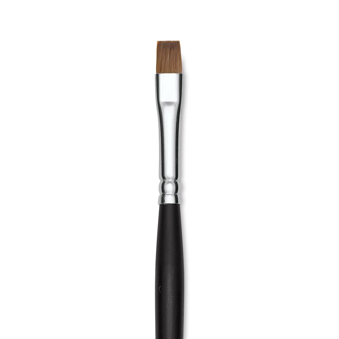Open in modal - Old Holland Kolinsky Sable Brush - Bright, Long Handle, Size 6 close up