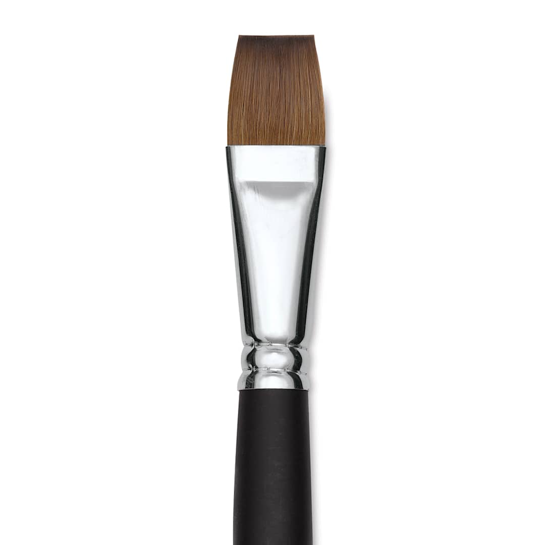 Open in modal - Old Holland Kolinsky Sable Brush - Bright, Long Handle, Size 22 close up