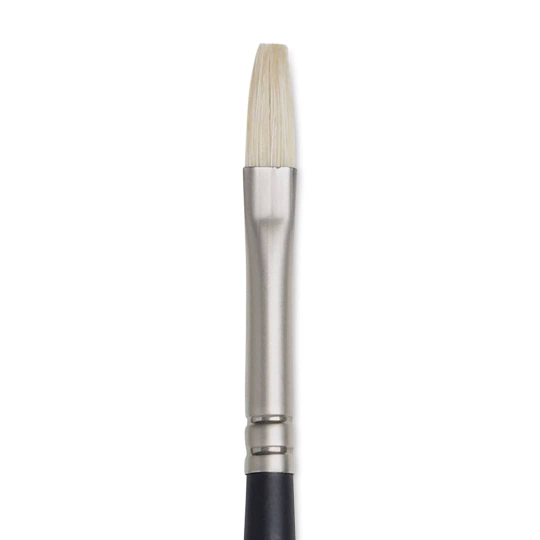 Open in modal - Winsor & Newton Artists' Oil Brush - Flat, Long Handle, Size 2