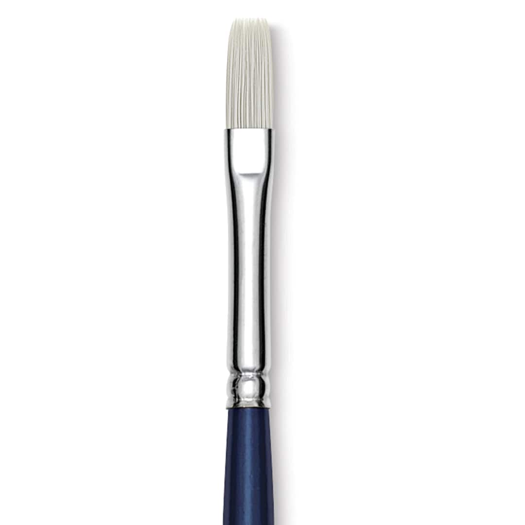 Open in modal - Silver Brush Bristlon Stiff White Synthetic Brush - Flat, Size 2/0 (close-up)