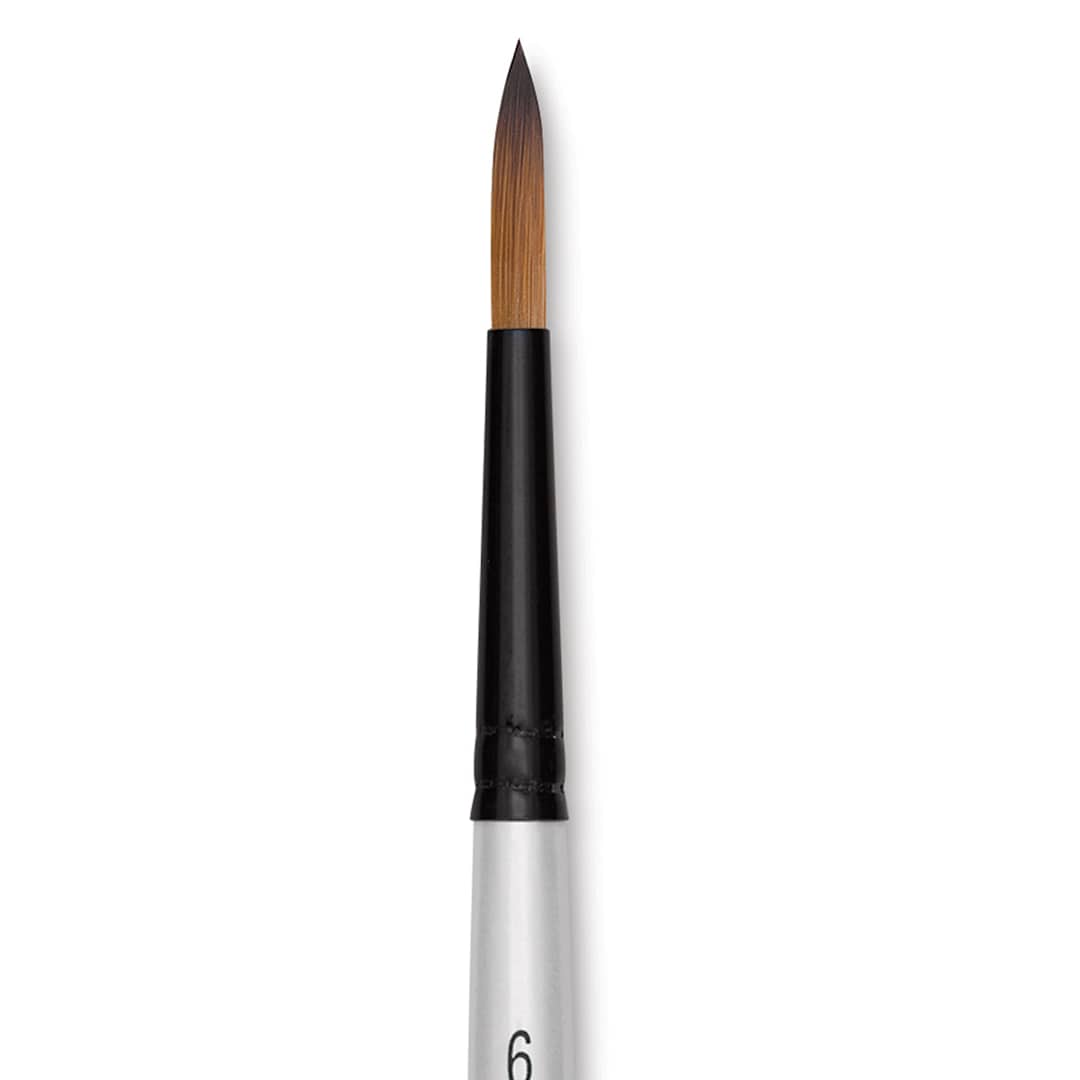 Open in modal - Robert Simmons Simply Simmons Synthetic Brush - Round, Short Handle, Size 6 close up
