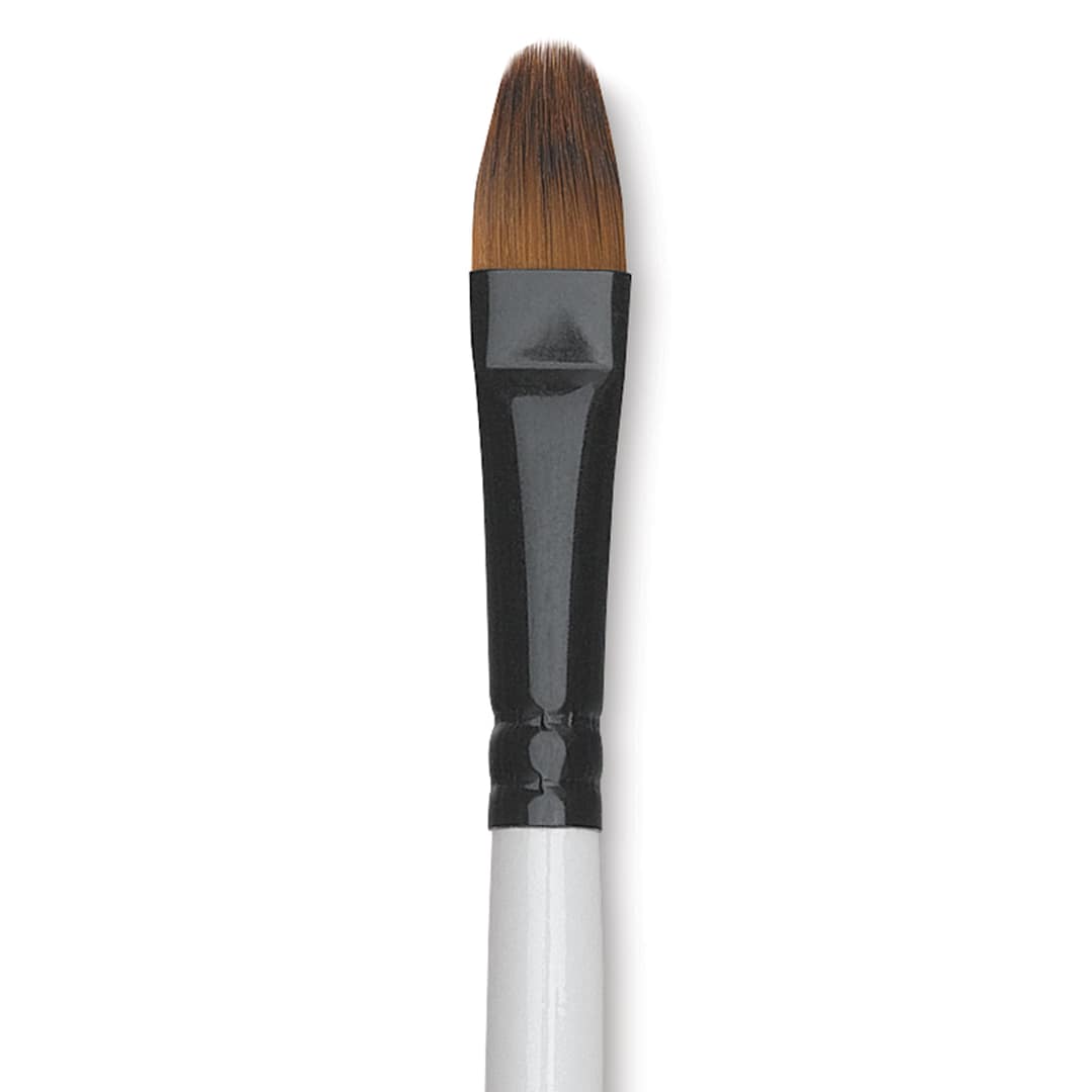 Open in modal - Robert Simmons Simply Simmons Synthetic Brush - Filbert Comb, Short Handle, Size 10 close up