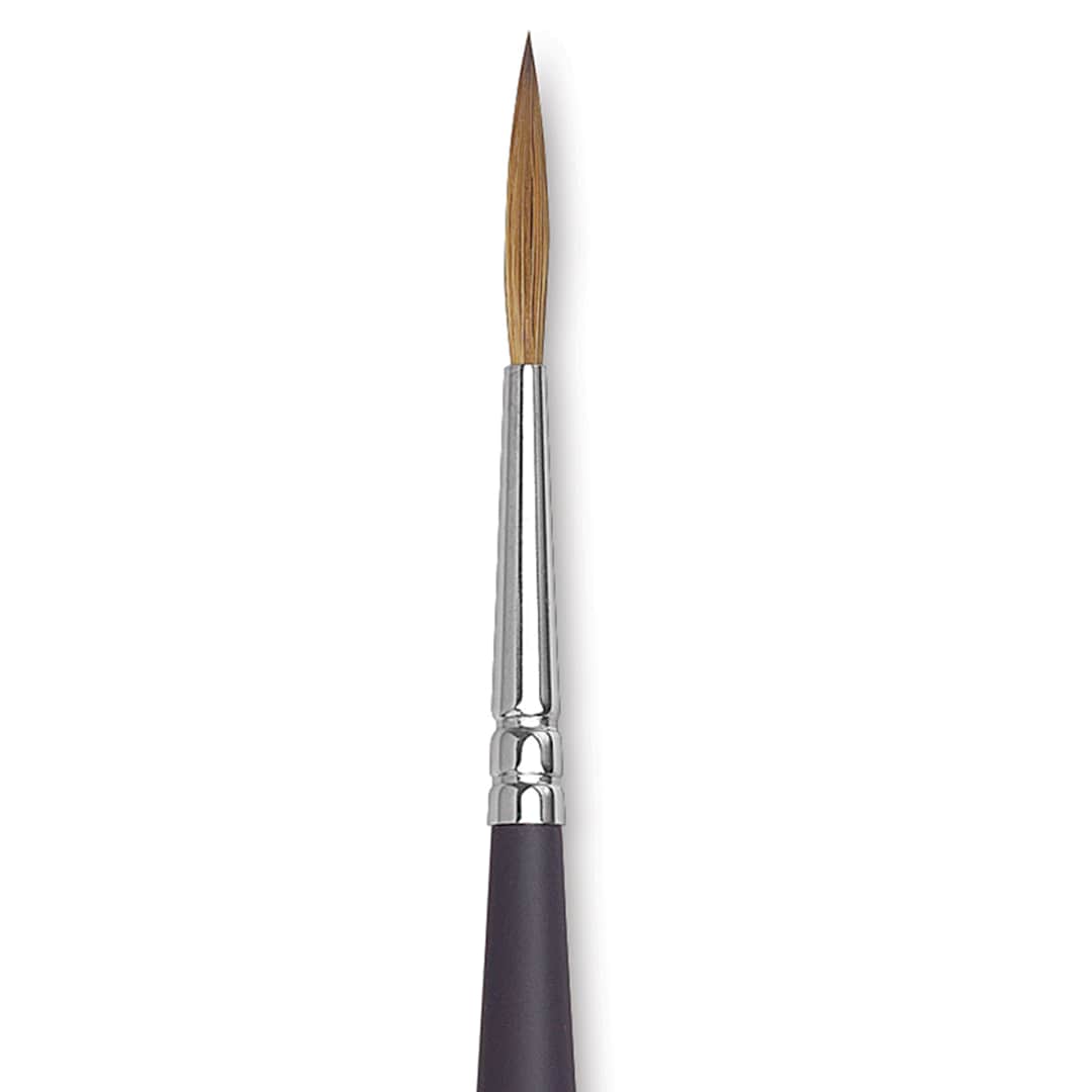 Open in modal - Winsor & Newton Artists' Kolinsky Sable Watercolor Brush - Rigger, Short Handle, Size 3 close up