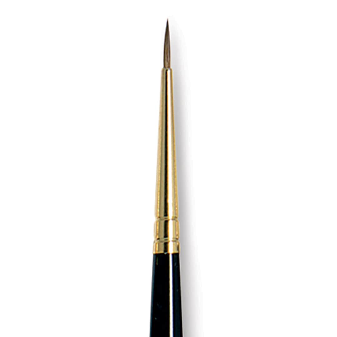 Open in modal - Da Vinci Maestro Kolinsky Brush - Full Belly Round, Short Handle, Size 3/0 close up