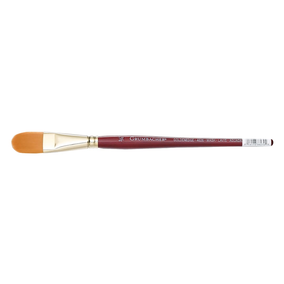 Open in modal - Grumbacher Goldenedge Brush - Oval Wash, Short Handle, Size 3/4"