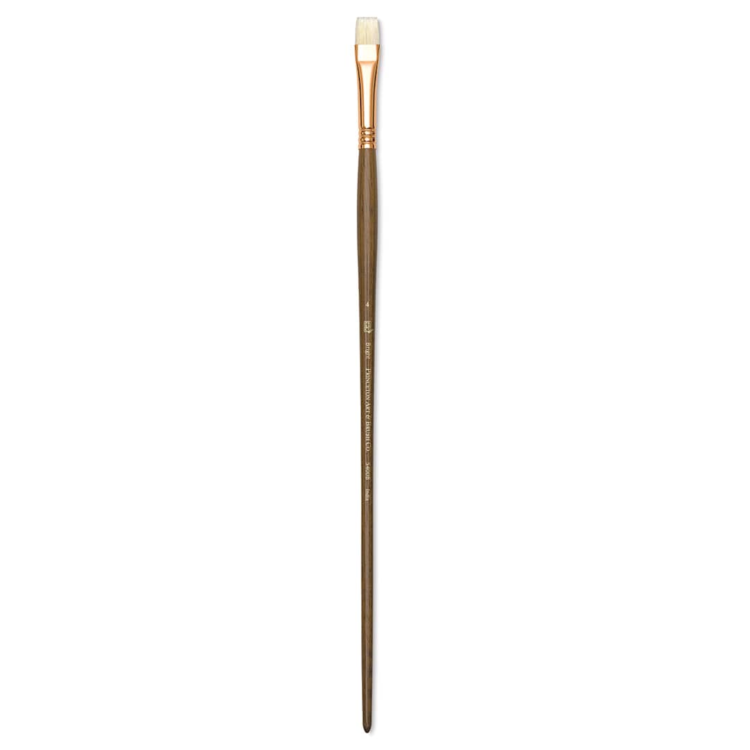 Open in modal - Princeton Best Natural Bristle Brush - Bright, Long Handle, Size 4