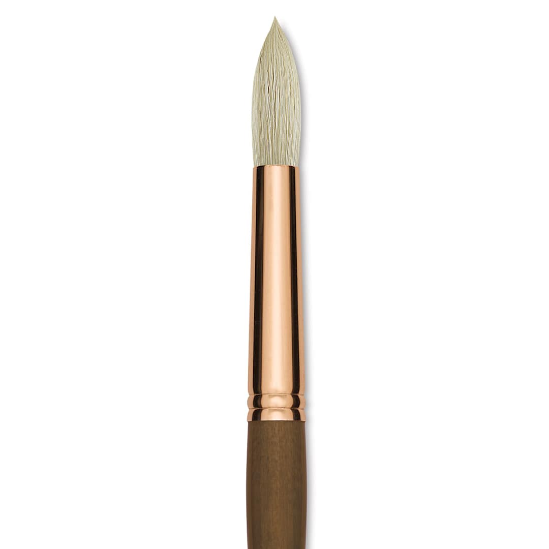 Open in modal - Princeton Best Natural Bristle Brush - Round, Long Handle, Size 16 close up
