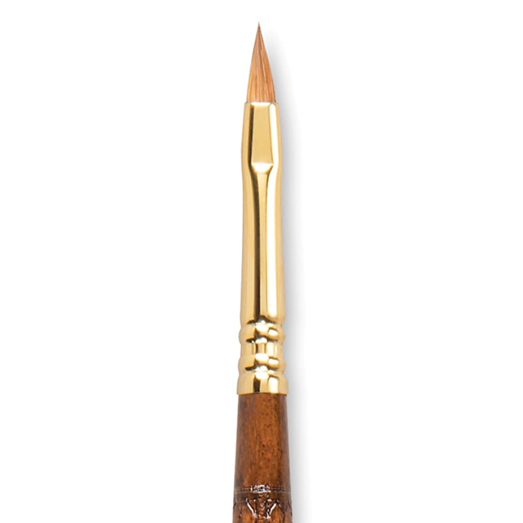 Open in modal - Escoda Reserva Kolinsky-Tajmyr Sable Brush - Filbert, Long Handle, Size 4 close up