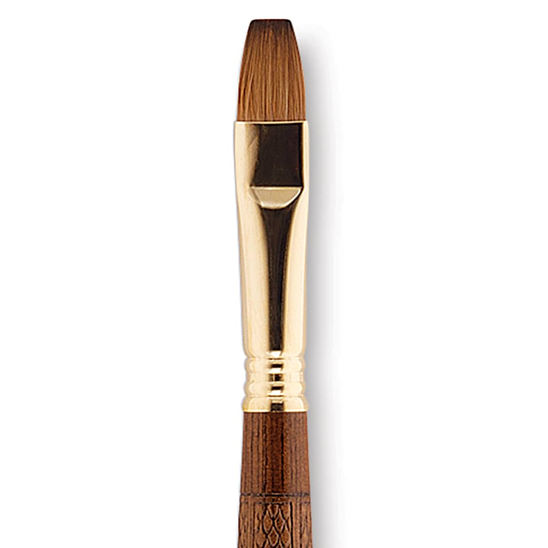 Open in modal - Escoda Reserva Kolinsky-Tajmyr Sable Brush - Bright, Long Handle, Size 14 close up