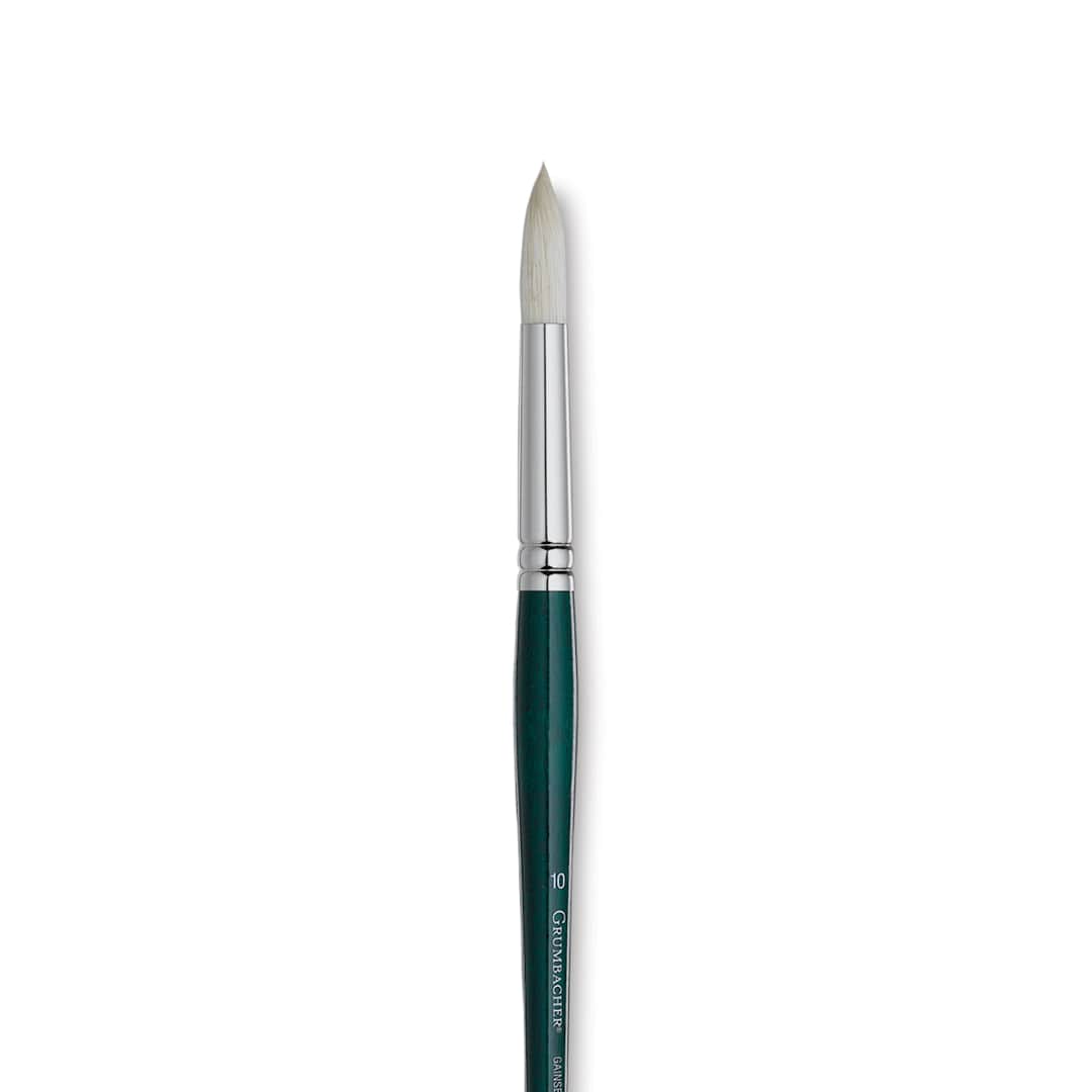 Open in modal - Grumbacher Gainsborough Brush - Round, Long Handle, Size 10