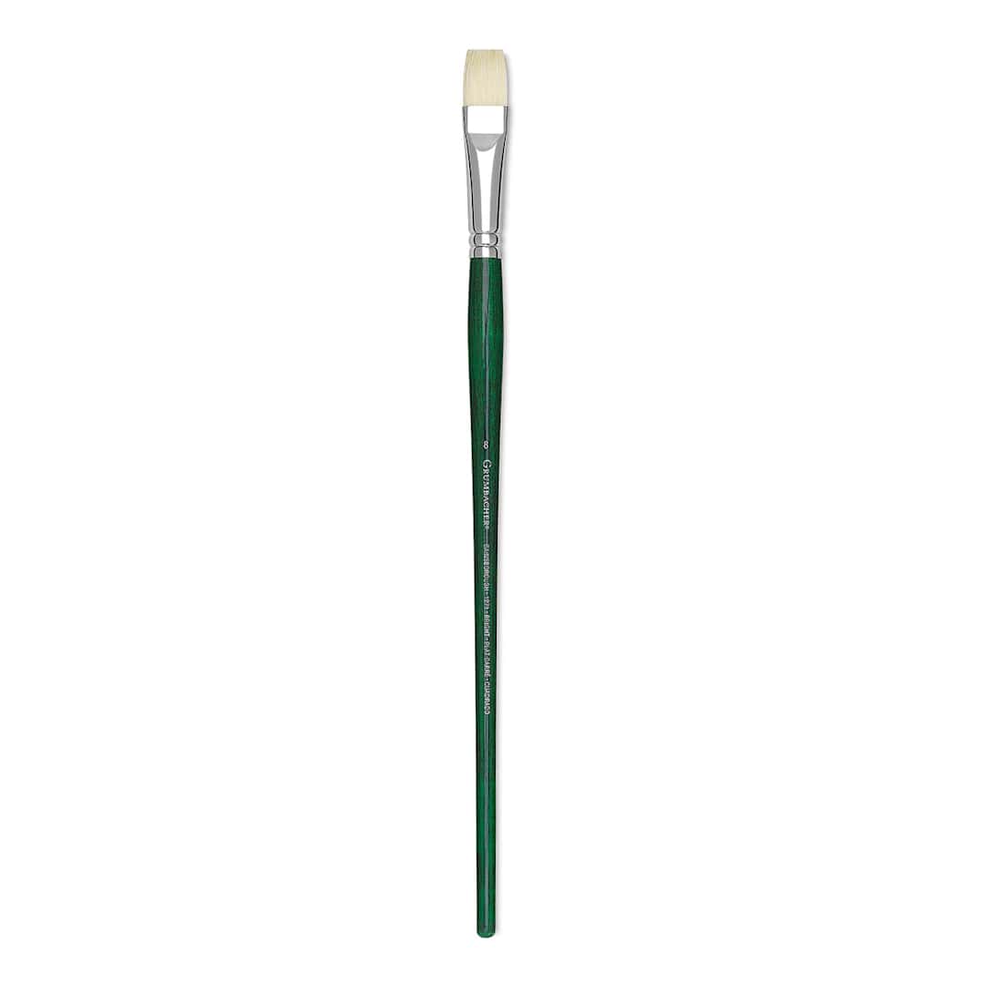 Open in modal - Grumbacher Gainsborough Brush - Bright, Long Handle, Size 8