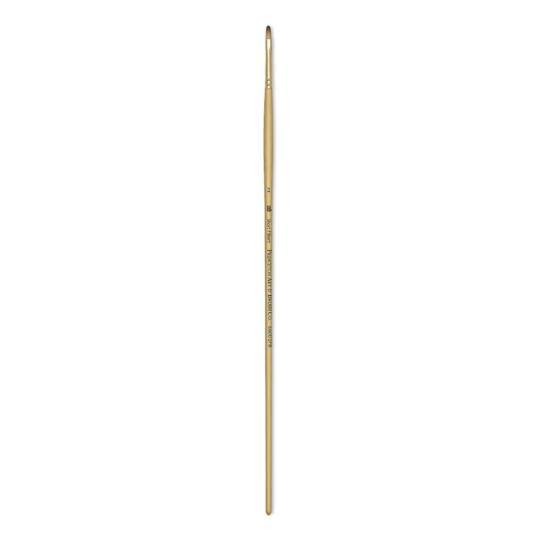 Open in modal - Princeton Synthetic Mongoose Brush - Short Filbert, Long Handle, Size 2